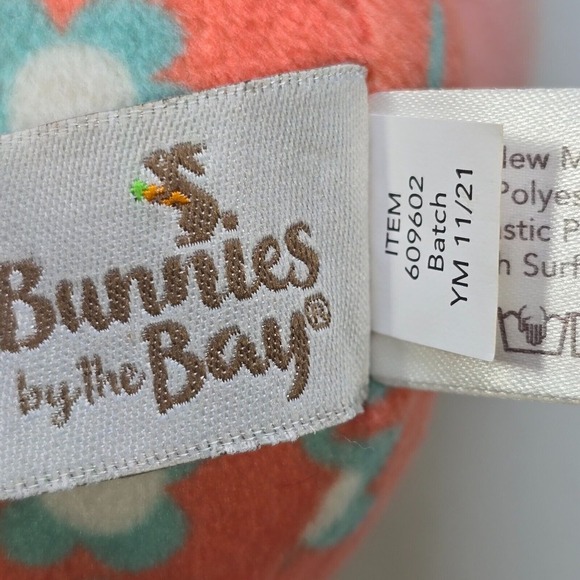 Bunnies By The Bay Bunny Rabbit Plush Pink Flowers Stuffed Animal Soft Eyes - Picture 6 of 8